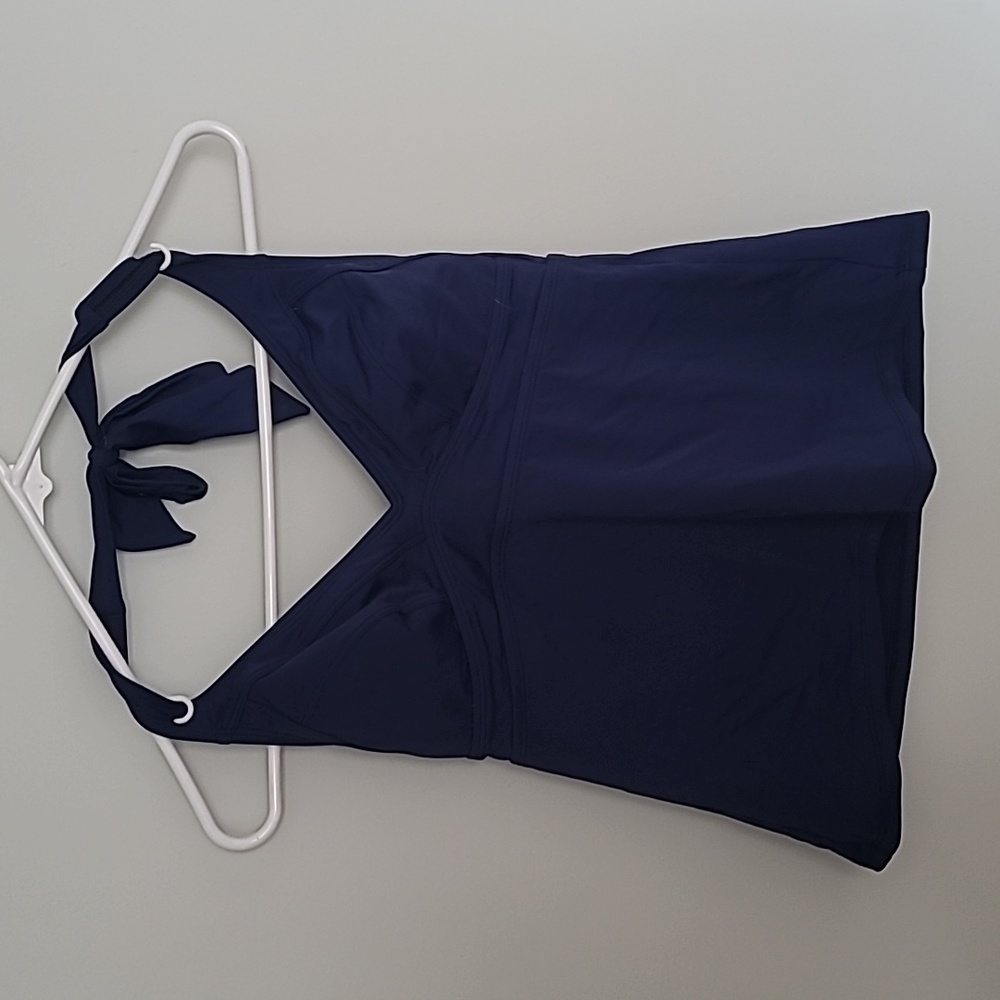 Title Nine navy halter tankini swim top